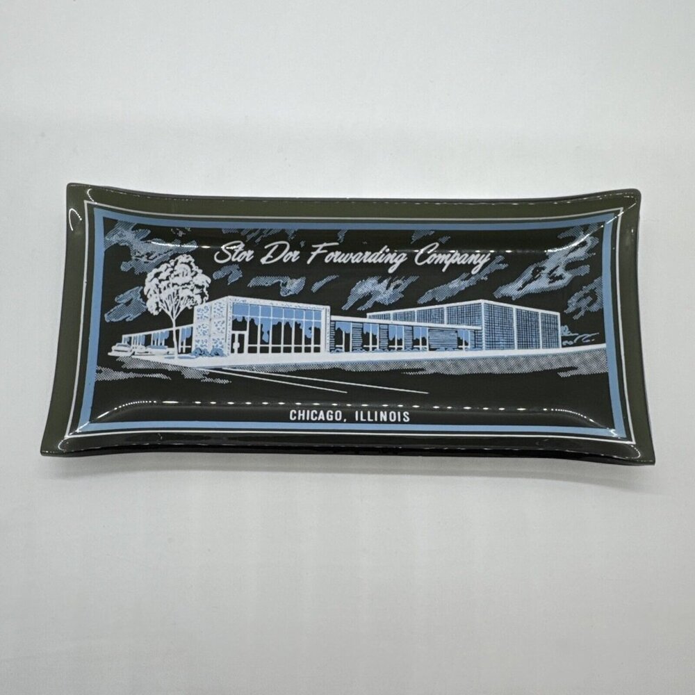 Vintage Glass Dish Ashtray Stor Dor Forwarding Company Chicago, Illinois